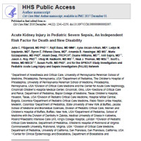 Acute Kidney Injury in Pediatric Severe Sepsis, An Independent Risk Factor for Death and New Disability