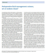 Perioperative fluid management: science, art or random chaos?