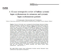 A 12-year retrospective review of bullous systemic lupus erythematosus in cutaneous and systemic lupus erythematosus patients