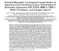 Potential Metastatic Locoregional Lymph Nodes on Squamous Cell Carcinoma Larynx: Examination of Biomarker Expression HPV, EGFR, MMP-9, TIMP-1, VEGF, E-Cadherin, and Collagen Type IV