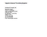 Heparin-Induced Thrombocytopenia