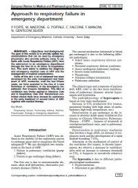 Approach to respiratory failure in emergency department