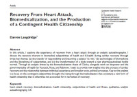 Recovery From Heart Attack, Biomedicalization, and the Production of a Contingent Health Citizenship