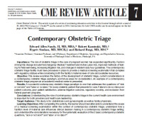 Contemporary Obstetric Triage