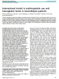 International trends in erythropoietin use and hemoglobin levels in hemodialysis patients