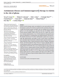 Autoimmune diseases and immunosuppressive therapy in relation
to the risk of glioma