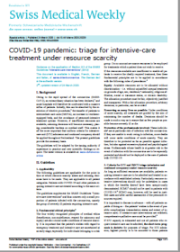 COVID-19 pandemic: triage for intensive-care
treatment under resource scarcity