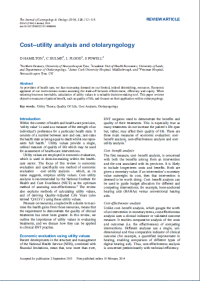 Cost–utility analysis and otolaryngology