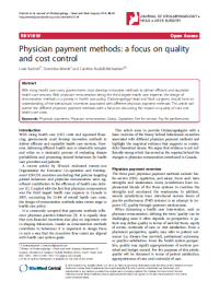 Physician payment methods: a focus on quality
and cost control