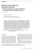 Effective Intervention for Smoking Cessation —Practical guidance for medical facilities including smoking cessation clinics—