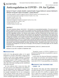 Anticoagulation in COVID – 19: An Update