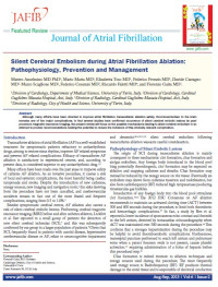 Silent Cerebral Embolism during Atrial Fibrillation Ablation: Pathophysiology, Prevention and Management