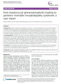 Post-streptococcal glomerulonephritis leading to posterior reversible encephalopathy syndrome: a case report