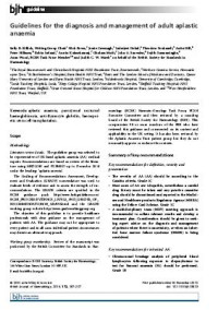 Guidelines for the diagnosis and management of adult aplastic anaemia