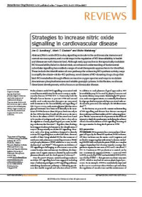 Strategies to increase nitric oxide signalling in cardiovascular disease