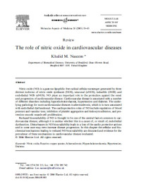 The role of nitric oxide in cardiovascular diseases