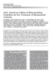 2015 American College of Rheumatology Guideline for the Treatment of Rheumatoid Arthritis