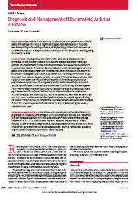 Diagnosis and Management of Rheumatoid Arthritis : A Review