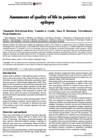 Assessment of quality of life in patients with epilepsy