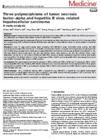 Three polymorphisms of tumor necrosis factor-alpha and hepatitis B virus related hepatocellular carcinoma : A meta-analysis