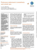 Pulmonary atelectasis in anaesthesia and critical care