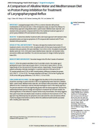 A Comparison of AlkalineWater and Mediterranean Diet vs Proton Pump Inhibition for Treatment of Laryngopharyngeal Reflux