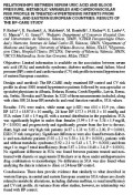 Relationships between serum uric acid and blood pressure, metabolic variables and cardiovascular risk profile in treated hypertensive patients from  central and eastern European: countries : Results of  the BP-Care Study