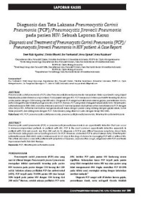 Diagnosis dan Tata Laksana Pneumocystis Carinii Pneumonia (PCP)/Pneumocystis Jirovecii Pneumonia pada pasien HIV: Sebuah Laporan Kasus
