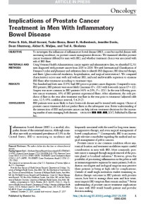 Implications of Prostate Cancer Treatment in Men With Inflammatory
Bowel Disease