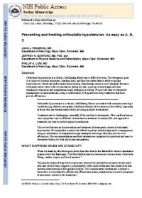 Preventing and treating orthostatic hypotension: As easy as A, B, C