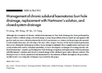 Management of chronic subdural haematoma: haematoma: burr holerndrainage, replacement with Hartmann?s solution, andrnclosed-system drainage