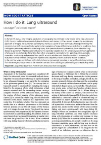 How I do it: Lung ultrasound