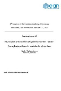 Neurological presentations of systemic disorders - Level 1 Encephalopathies in metabolic disorders