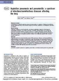 Aspiration pneumonia and pneumonitis: a spectrum of infectious/noninfectious diseases affecting the lung