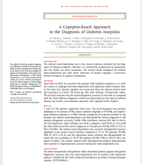 Copeptin based approach Diabetes Insipidus