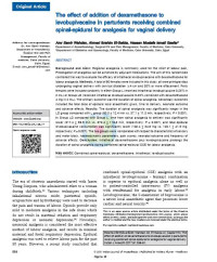 The effect of addition of dexamethasone to levobupivacaine in parturients receiving combined spinal pidural for analgesia for vaginal delivery