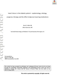 Heart Failure in the diabetic patient – epidemiology, etiology, prognosis, therapy and the effect of glucose lowering medications