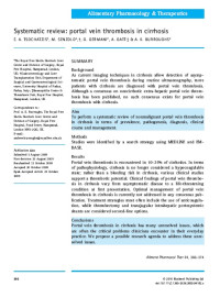 Systematic review: portal vein thrombosis in cirrhosis