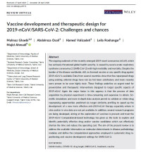 Vaccine development and therapeutic design for 2019‐nCoV/SARS‐CoV‐2: Challenges and chances