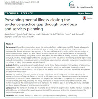 Preventing mental illness: closing the evidence-practice gap through workforce and services planning