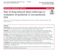 Role of drug-induced sleep endoscopy in evaluation of positional vs non-positional OSA