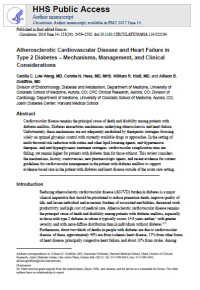 Atherosclerotic Cardiovascular Disease and Heart Failure in Type 2 Diabetes – Mechanisms, Management, and Clinical Considerations