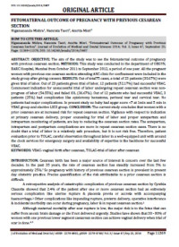 FETOMATERNAL OUTCOME OF PREGNANCY WITH PREVIOUS CESAREAN SECTION