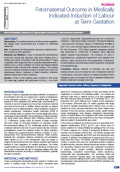 Fetomaternal Outcome in Medically Indicated Induction of Labour at Term Gestation