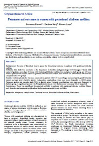 Fetomaternal outcome in women with gestational diabetes mellitus