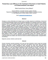 Pulsed-Dye Laser Efficacy in the Treatment of Psoriasis in Adult Patients: An Evidence-Based Case Report