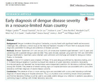 Early diagnosis of dengue disease severity in a resource-limited Asian country