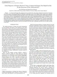 Early Diagnosis of Dengue Infection Using a Commercial Dengue Duo Rapid Test Kit for the Detection of NS1, IGM, and IGG