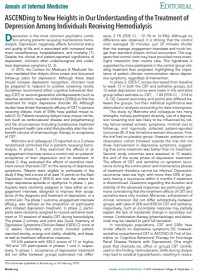 ASCENDing to New Heights in Our Understanding of the Treatment of Depression Among Individuals Receiving Hemodialysis