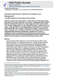 Resistant Hypertension: Detection, Evaluation, and Management: A Scientific Statement From the American Heart Association